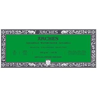 BLOC ENCOLADO 20 HOJAS 10X25CM GRANO FINO 300GR/M2 ARCHES AQUARELLE A1795056