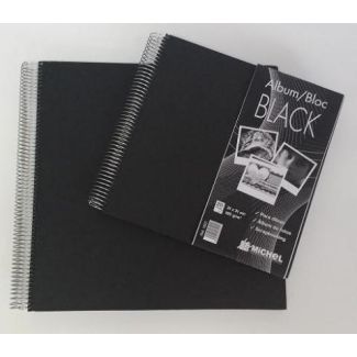 ALBUM-BLOC NEGRO DE 24,5X24,5CM 185GR MICHEL 1800 
