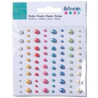 PERLAS ADHESIVAS STRASS MULTICOLOR 80 UDS ARTEMIO 11006118 