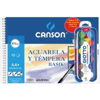 BLOC ACUARELA DINA4+ 10 HOJAS 370GR CANSON C32500K012