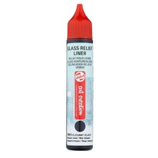 DELINEADOR DE RELIEVE PARA VIDRIO COLOR NEGRO ELEGANTE 28 ML ART CREATION 7001