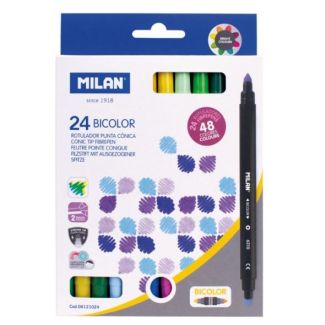 CAJA 24 ROTULADORES BICOLOR MILAN 06121024