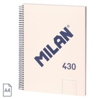 CUADERNO A4 BEIGE CON ESPIRAL Y TAPA DURA DE 80 HOJAS BLANCAS, COLECCION 430 DESDE 1918 MILAN 57141E80BG 