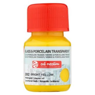 FRASCO DE PINTURA PARA VIDRIO Y PORCELANA TRANSPARENTE AMARILLO BRILLANTE 30 ML ART CREATION 20020