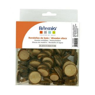 DISCOS/LAMINAS DE MADERA Ø1,5CM - 3CM ARTEMIO 13030006