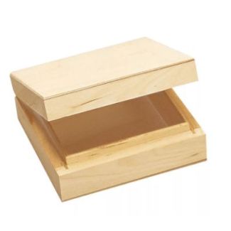 CAJA DE MADERA CUADRADA 10X10X3,7CM CTOP 7556