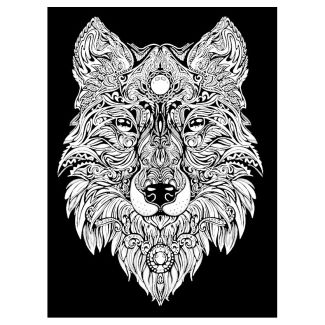 LÁMINA DE TERCIOPELO PARA COLOREAR 21X29,7CM - LOBO COLORVELVET VS10