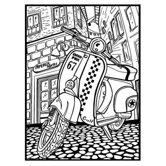 LÁMINA DE TERCIOPELO PARA COLOREAR 21X29,7CM - VESPA COLORVELVET VS45