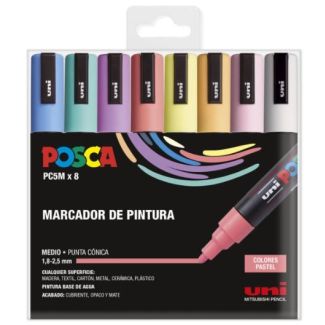 PC-5M/8C ESTUCHE 8 COLORES PASTEL POSCA