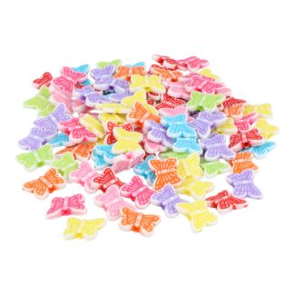 BOTE DE CUENTAS DE PLÁSTICO CON FORMA DE MARIPOSAS MULTICOLOR INNSPIRO E7613