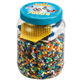BOTE DE 7000 BEADS Y 2 PLACAS PEGBOARD HAMA MIDI 2021 