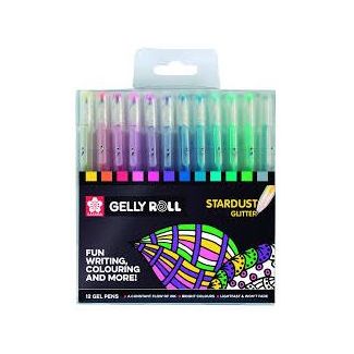 POXPGBSTA12 estuche 12 col gel purpurina