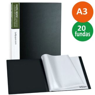CARPETA CON 20 FUNDAS A3 NEGRA DATABANK 9FA320-9