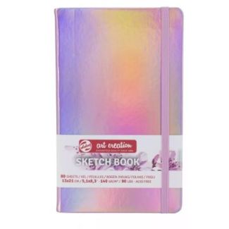 SKETCH BOOK ROSA HOLOGRAFICOBLOC DE 13X21CM CON 80 HOJAS DE 140GR ART CREATION 9314512M 