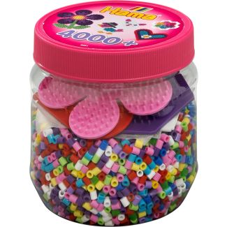 2051 BOTE 4000 HAMA MIDI BEADS Y 3 PLACAS PEQUEÑAS