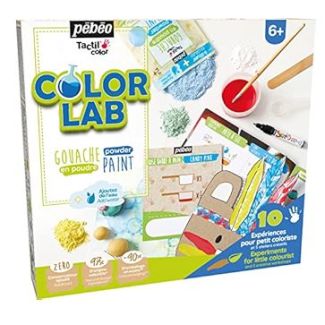 SET COLORISTA COLOR LAB - ESTUCHE DE TEMPERA EN POLVO PARA NIÑOS PEBEO 633380