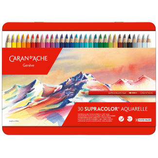 CAJA METALICA DE 30 LAPICES DE COLORES ACUARELABLES SUPRACOLOR CARAN D'ACHE CD3888-330