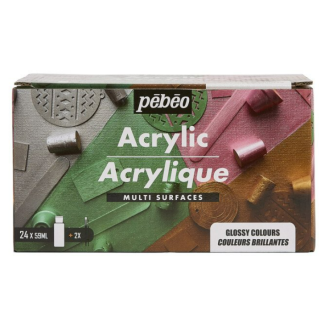 ESTUCHE DE PINTURA ACRILICA DECORATIVA MULTISUPERFICIES - COLORES BRILLANTES PEBEO 097891EC