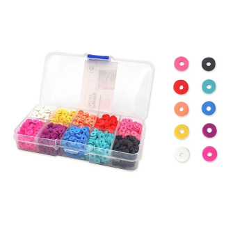 CUENTAS HEISHI SURTIDAS, 10 COLORES BRILLANTES 3332 