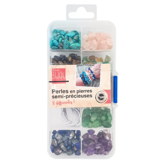 CUENTAS DE PIEDRAS SEMIPRECIOSAS EN 8 COLORES CON ELASTICO 3320 