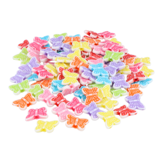 BOTE DE CUENTAS DE PLÁSTICO CON FORMA DE MARIPOSAS MULTICOLOR INNSPIRO E7613