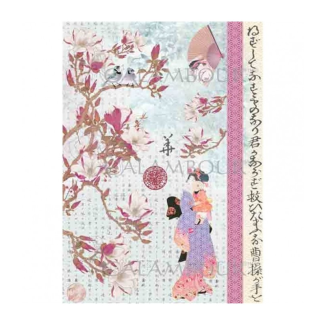 PAPEL DE ARROZ GEISHA ROSA 35X50CM CALAMBOUR 2390983 