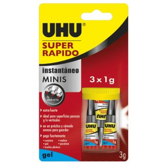PEGAMENTO SUPER RAPIDO INSTANTANEO MINI 3X1GR UHU 36527