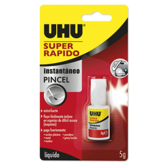 PEGAMENTO LIQUIDO SUPER RAPIDO INSTANTANEO CON PINCEL 5GR UHU 36581