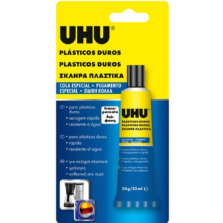 ADHESIVO ESPECIAL TRANSPARENTE PARA PLASTICOS DUROS 30GR UHU 36673