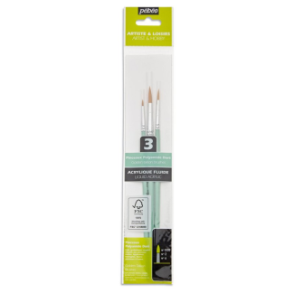 SET 3 PINCELES REDONDOS DE MANGO CORTO PEBEO 952309 