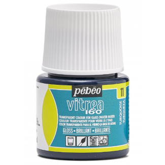 PINTURA AL AGUA PARA VIDRIO VITREA TURQUESA 45ML PEBEO 111011 