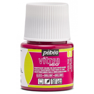 PINTURA AL AGUA PARA VIDRIO VITREA ROSA VIVO 45ML PEBEO 111021 