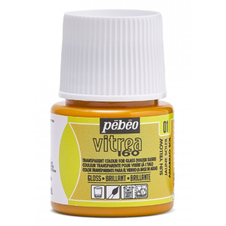 PINTURA AL AGUA PARA VIDRIO VITREA AMARILLO SOL 45ML PEBEO 111001 