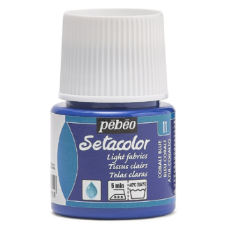PINTURA AL AGUA PARA TEJIDOS DE COLOR CLARO SETACOLOR AZUL COBALTO 45ML PEBEO 329-011 