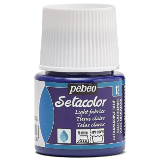 PINTURA AL AGUA PARA TEJIDOS DE COLOR CLARO SETACOLOR AZUL ULTRAMAR 45ML PEBEO 329-012