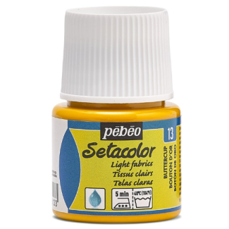 PINTURA AL AGUA PARA TEJIDOS DE COLOR CLARO SETACOLOR BOTON DE ORO 45ML PEBEO 329-013
