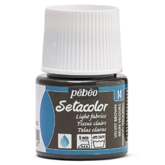 PINTURA AL AGUA PARA TEJIDOS DE COLOR CLARO SETACOLOR NEGRO 45ML PEBEO 329-019