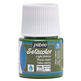 PINTURA AL AGUA PARA TEJIDOS DE COLOR CLARO SETACOLOR VERDE MUSGO 45ML PEBEO 329-028