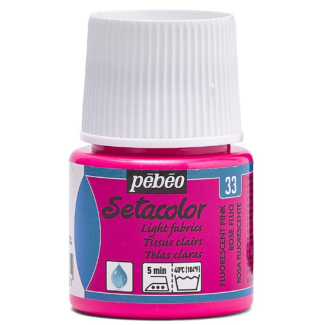 PINTURA AL AGUA PARA TEJIDOS DE COLOR CLARO SETACOLOR ROSA FLUORESCENTE 45ML PEBEO 329-033