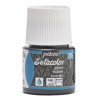 PINTURA AL AGUA PARA TEJIDOS DE COLOR CLARO CON PURPURINA SETACOLOR ONIX 45ML PEBEO 329205