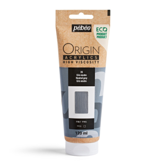 PINTURA ACRILICA ORIGIN GRIS NEUTRO 120ML PEBEO 817135