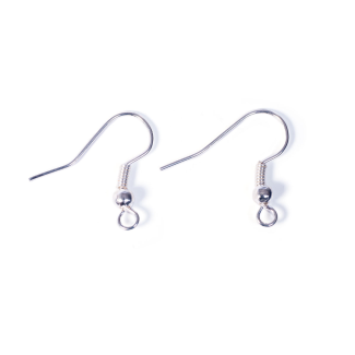 PENDIENTE METALICO GANCHO HIPPIE ABIERTO PLATEADO 100 UDS 12245 