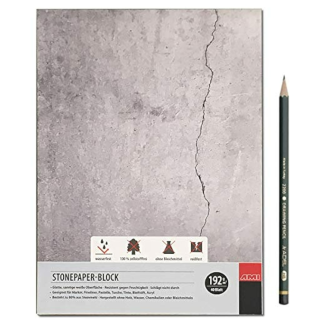 BLOC ENCOLADO DE PAPEL DE PIEDRA DIN A5 192GR 40 HOJAS AMI 3450065 