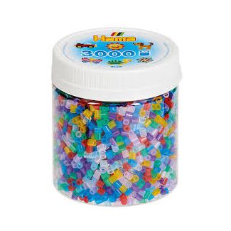 209-53 BOTE MIX TRANSPARENTE 3000 HAMA MIDI 9 COLORES