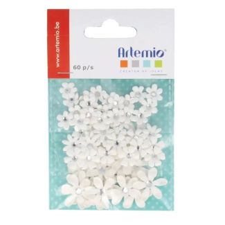 MINI FLORES DE PAPEL BLANCAS 60 UDS ARTEMIO 11060401 