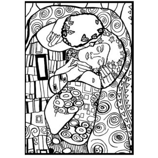 LÁMINA DE TERCIOPELO PARA COLOREAR 35X47CM - EL BESO DE GUSTAV KLIMT COLORVELVET VLA2