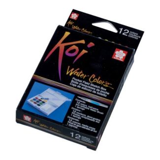 CAJA DE ACUARELAS PORTÁTIL KOI CON 12 MEDIOS GODETS SAKURA XNCW12H 