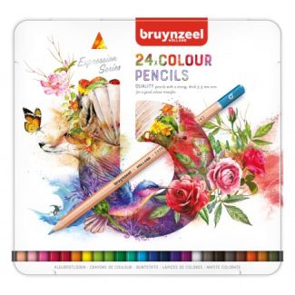 CAJA DE METAL CON 24 LAPICES DE COLORES EXPRESSION DE BRUYNZEEL 60312024