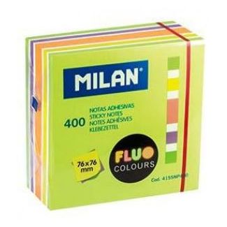 BLOC 400 NOTAS ADHESIVAS DE COLORES FLUORESCENTES MILAN 4155NP400