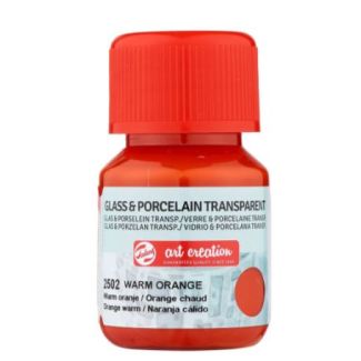 FRASCO DE PINTURA PARA VIDRIO Y PORCELANA TRANSPARENTE NARANJA CALIDO 30 ML ART CREATION 25020